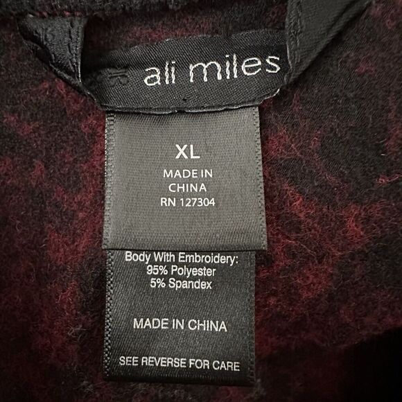 Ali Miles Womens Cowl Neck Sweater Top Size XL Artsy Art To Wear Yarn Details - Picture 7 of 8